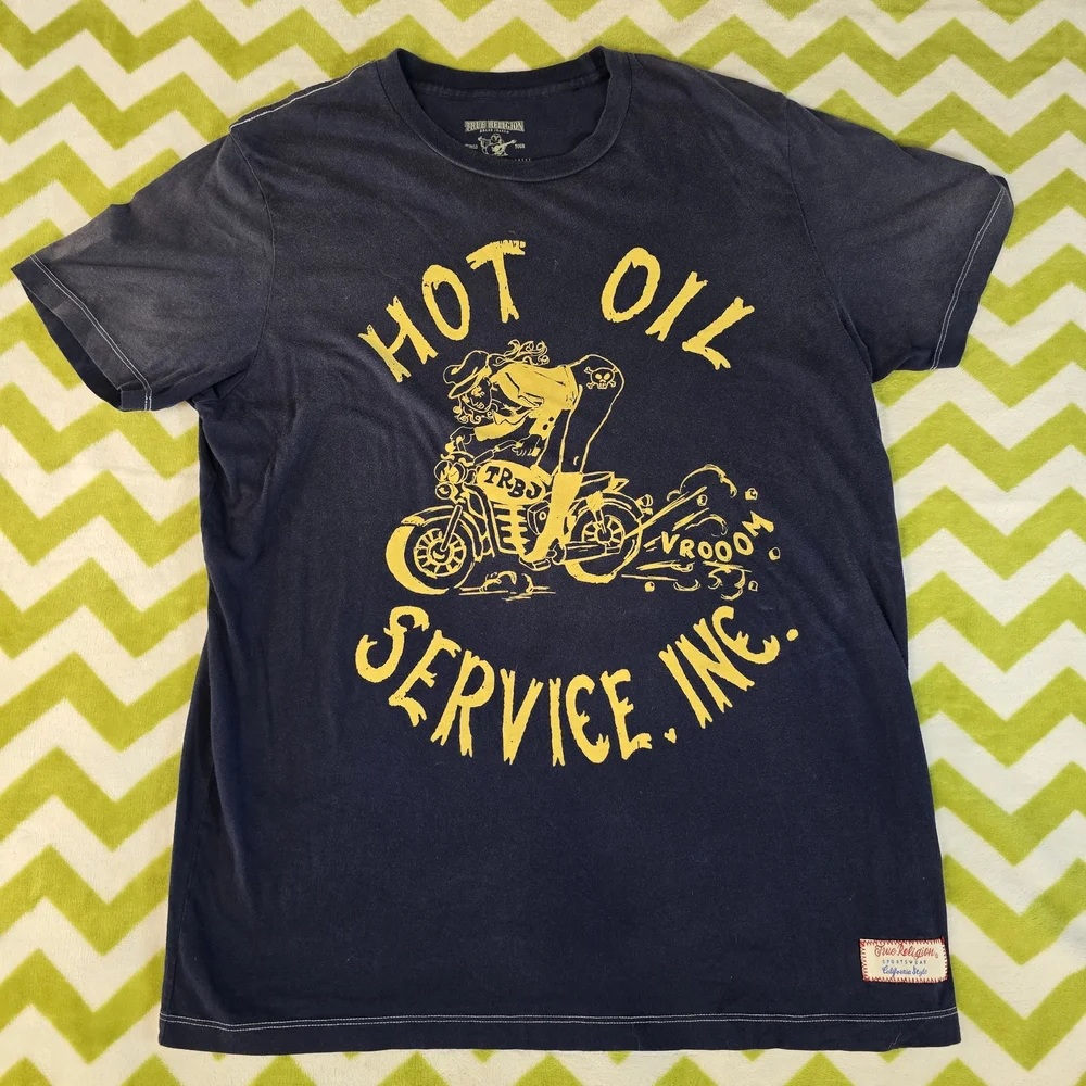 True Religion Black and Navy Graphic Tees